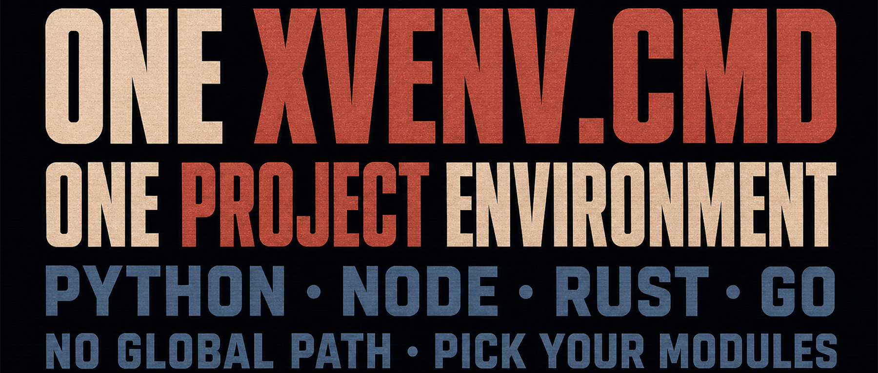 Xvenv bootstraps a project-scoped development environment from one script